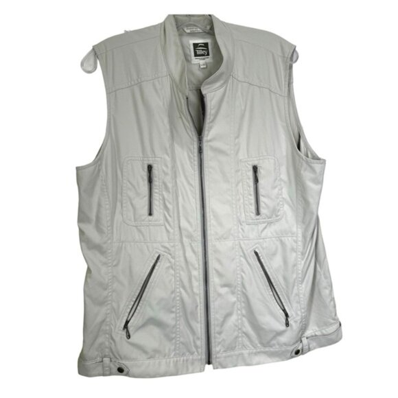 Tilley Utility Pocket Safari Lightweight Outdoor Hiking Travel Vest Nylon Tan L - Picture 1 of 15